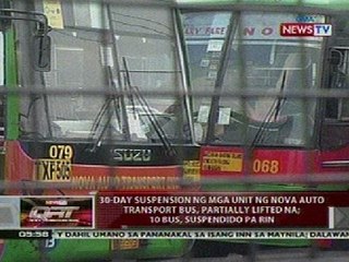 QRT: 30-day suspension ng mga unit ng Nova Auto transport bus, partially lifted