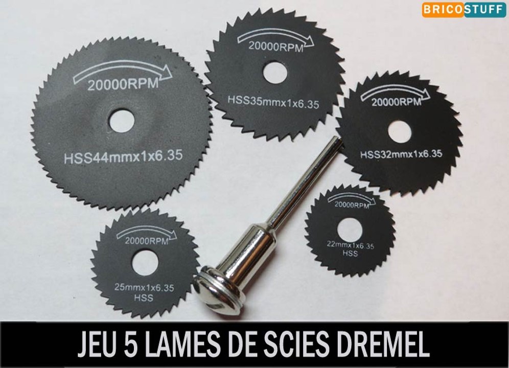 Jeu de 5 lames scies circulaires pour appareil outil rotatif Dremel