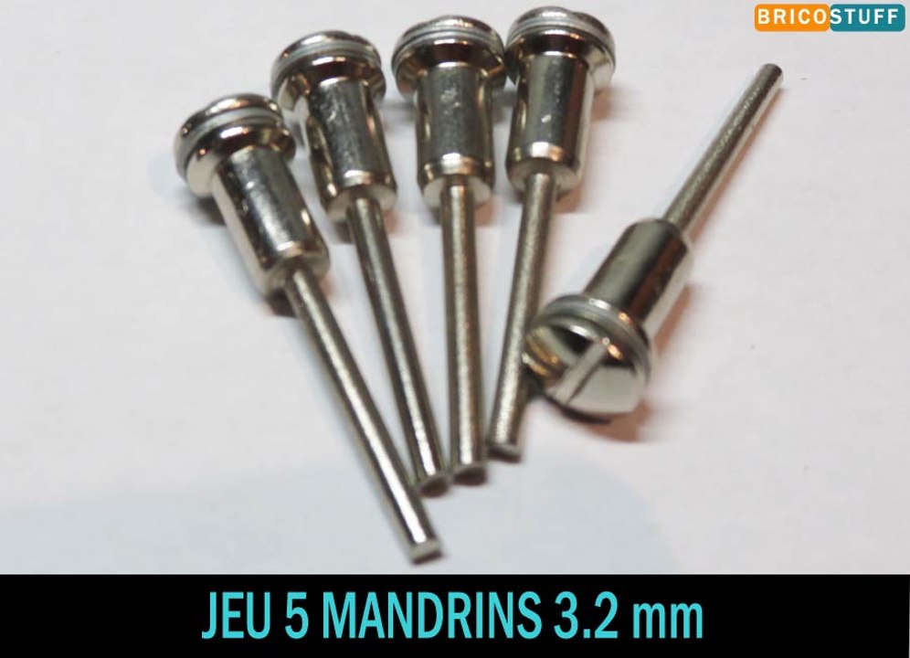 Jeu de 5 mandrins 3.2mm pour lame scie mini appareil rotatif multifonctions Dremel saw mandrel