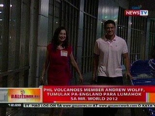 BT: PHL Volcanoes member Andrew Wolff, tumulak pa-England para lumahok sa Mr. World 2012