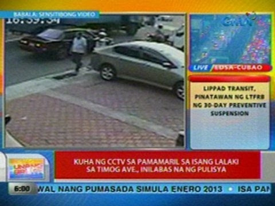 UB: Kuha ng CCTV sa pamamaril sa isang lalaki sa Timog Ave., QC, inilabas na ng pulisya