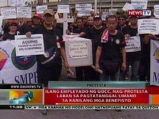 BT: Ilang empleyado ng GOCC, nag-protesta vs pagtatanggal sa kanilang mga benepisyo
