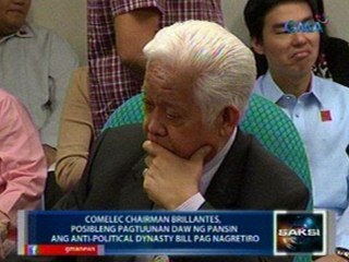 Saksi: Brillantes, posibleng pagtuunan daw ng pansin ang Anti-Political Bill pag nagretiro