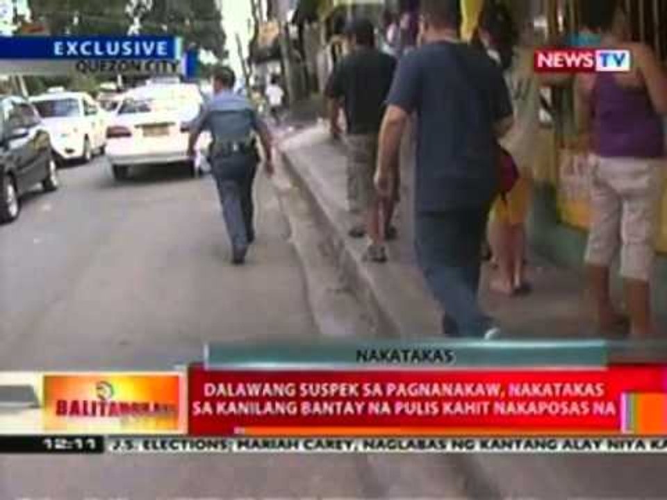 BT: Dalawang suspek sa pagnanakaw, nakatakas sa kanilang bantay na pulis kahit nakaposas na
