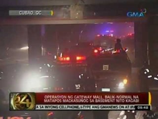 24 Oras: Opersyon ng Gateway mall, balik-normal na matapos magkasunog sa basement nito kagabi