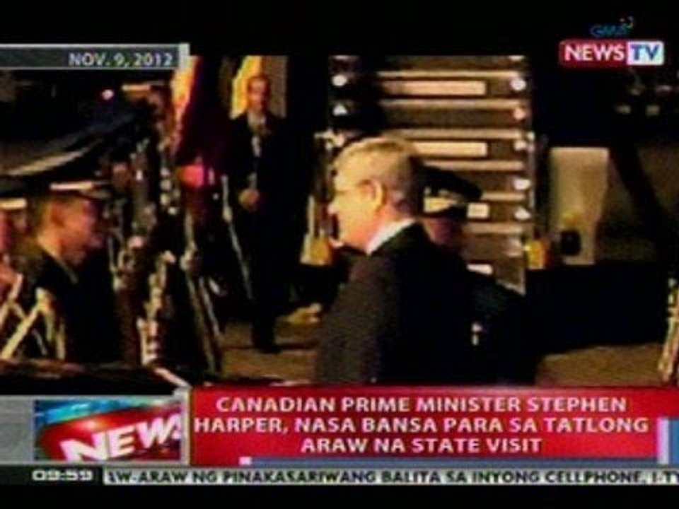 NTVL: Canadian Prime Minister Stephen Harper, nasa bansa para sa 3 araw na state visit