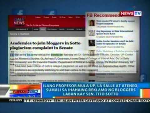 NTG: Ilang propesor, sumali sa ihahaing reklamo ng bloggers laban kay Sen. Sotto