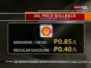 BT: Oil price rollback (Nov 13, 2012)