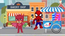 Spiderman and Masha Superhero life w PJ Masks Ice cream #Lollipop Balloon