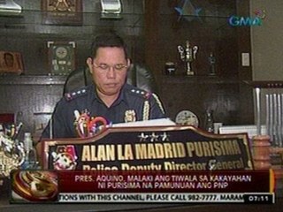 24 Oras: PNoy, malaki ang tiwala sa kakayahan ni Purisima na pamunuan ang PNP