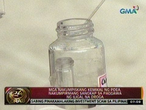Mga nakumpiskang kemikal ng PDEA, nakumpirmang sangkap sa paggawa ng iligal na droga