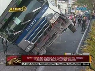24 Oras: Dump truck na may kargang   tone-toneladang graba, tumagilid