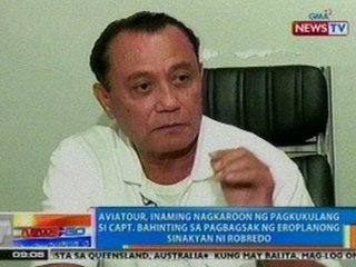 NTG: Aviatour, inaming nagkaroon ng pagkukulang si Capt. Bahinting sa pagbagsak ng eroplano