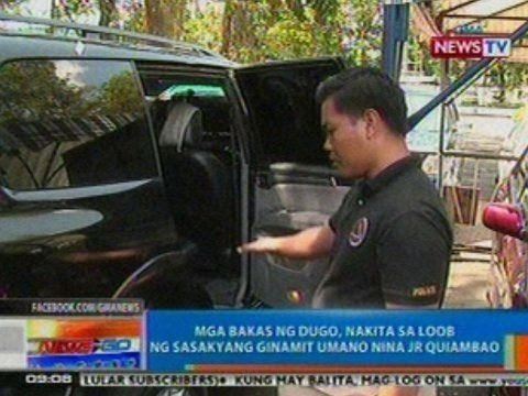 NTG: Mga bakas ng dugo, nakita sa loob ng sasakyang ginamit umano nina Jr Quiambao