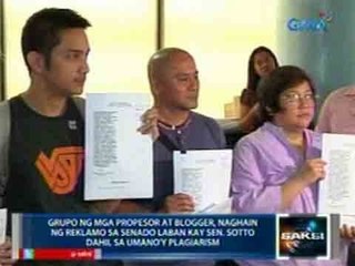 Saksi: Sotto, sinampahan ng reklamo ng grupo ng mga propesor at blogger dahil sa umano'y plagiarism