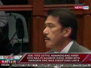 SONA: Sen. Tito Sotto, nanindigang hindi siya nag-plagiarize