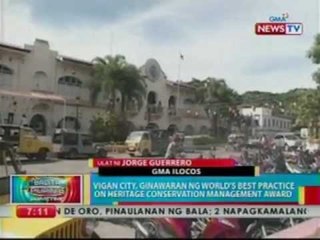BP: Vigan City, ginawaran ng World's Best Practice on Heritage Conservation Mngt. Award