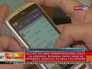 BT: Bilang ng mga ipinapadalang text, Bumaba dahil sa internet services sa mga cellphones