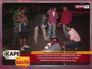 KB: 2 sugatan matapos sumemplang ang sinasakyang motorsiklo sa isang kurbada sa Batasan Hills, QC