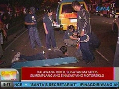 UB: 2 rider, sugatan matapos sumemplang ang sinasakyang motorsiklo sa QC