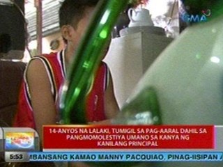 UB: 14-anyos na lalaki, tumigil sa pag-aaral dahil sa pangmomolestiya sa kanya ng kanilang principal