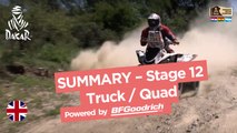 Stage 12 Summary - Quad/Truck - (Río Cuarto / Buenos Aires) - Dakar 2017