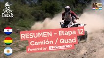 Resumen de la Etapa 12 - Quad/Camión - (Río Cuarto / Buenos Aires) - Dakar 2017