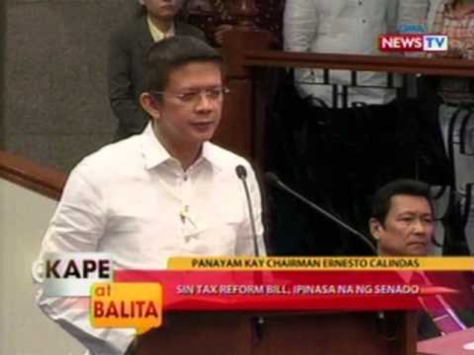 KB: Sin tax reform bill, ipinasa na ng Senado