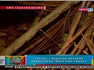 BP: 3 patay, 7 sugatan matapos araruhin ng truck ang 3 bahay sa CDO