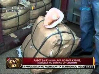 24 Oras: Aabot sa 3-m halaga ng mga kabibe, nasabat ng Bureau of Customs