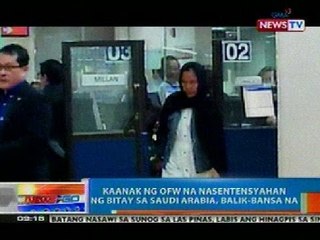 NTG: Kaanak ng OFW na nasensyahan ng bitay sa Saudi Arabia, balik-bansa