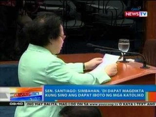 NTG: Sen. Santiago: Simbahan, 'di dapat magdikta kung sino ang dapat iboto ng mga katoliko