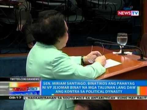 NTG: Sen. Santiago, binatikos ang pahayag ni VP Binay