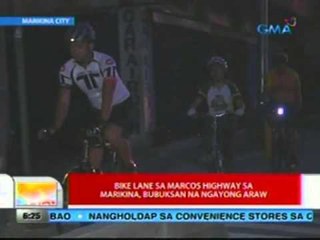 UB: Bike lane sa Marcos highway sa Marikina, bubuksan na ngayong araw