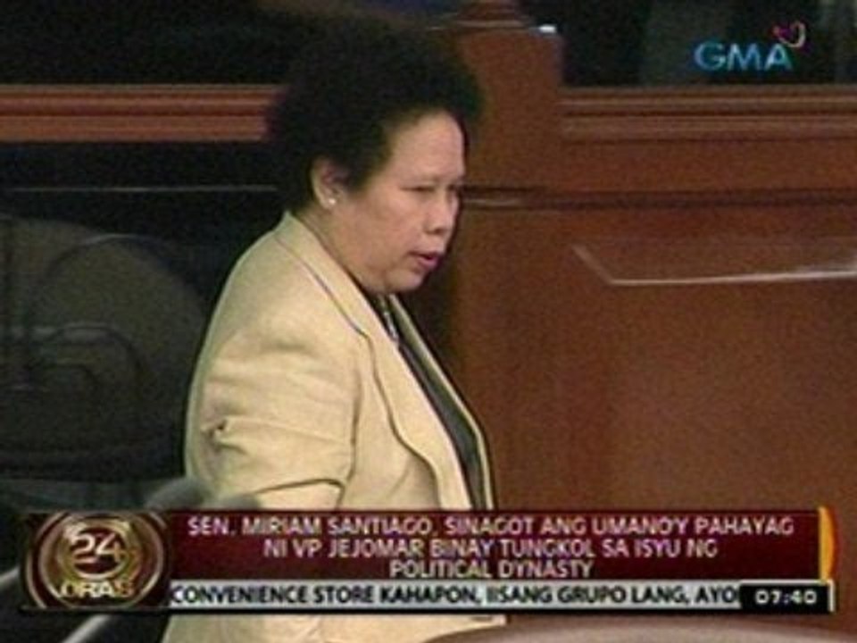 24 Oras: Sen. Santiago, sinagot ang umano'y pahayag ni VP Binay