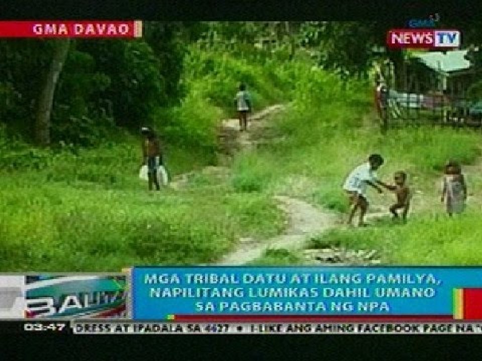 BP: Ilang taga-Davao City, napilitang lumikas dahil umano sa pagbabanta ng NPA