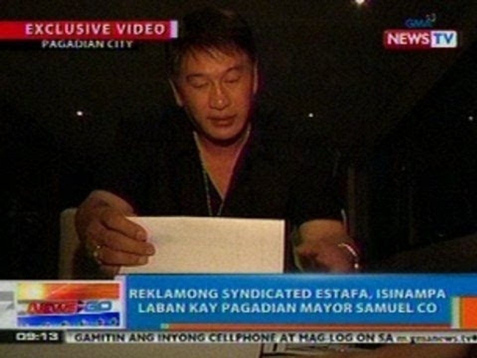 NTG: Reklamong syndicated estafa, isinampa vs Pagadian Mayor Samuel Co