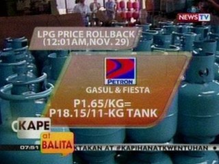 KB: Ilang oil firms, may rollback sa presyo ng kanilang LPG