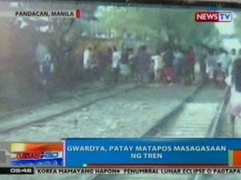 NTG: Gwardya, patay matapos masagasaan ng tren sa Pandacan, Maynila