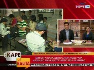 KB: Balitaktakan: MRT/LRTA: Nakaalerto araw-araw para masiguro ang kaligtasan ng mga pasehero