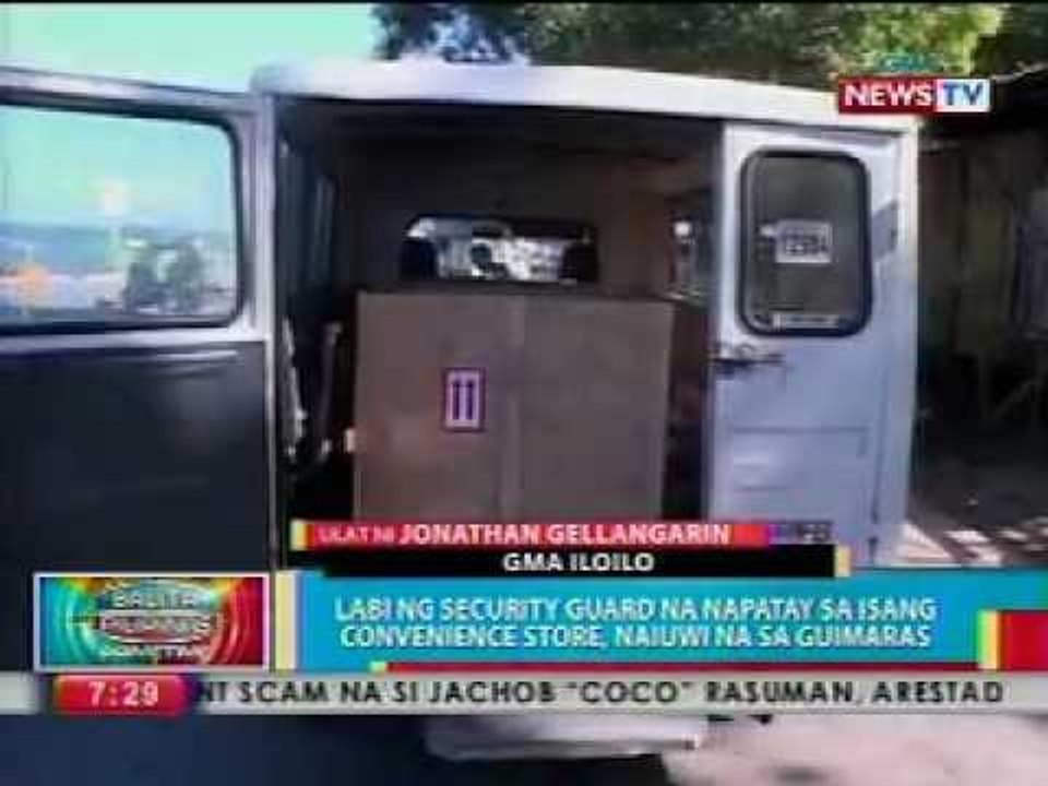 BP: Labi ng security guard na napatay sa isang convenience store, naiuwi na sa Guimaras