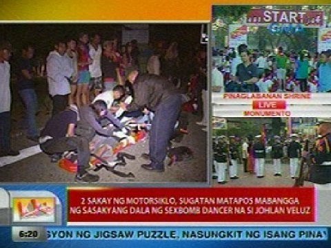 UB: 2 sakay ng motorsiklo sa QC, sugatan matapos mabangga ng sasakyang dala ni Johlan Veluz