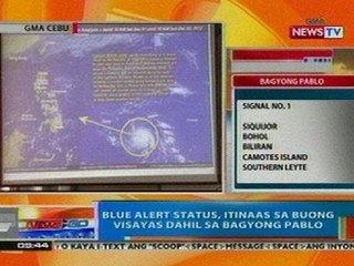 NTG: Blue alert status, itinaas sa buong Visayas dahil sa Bagyong Pablo
