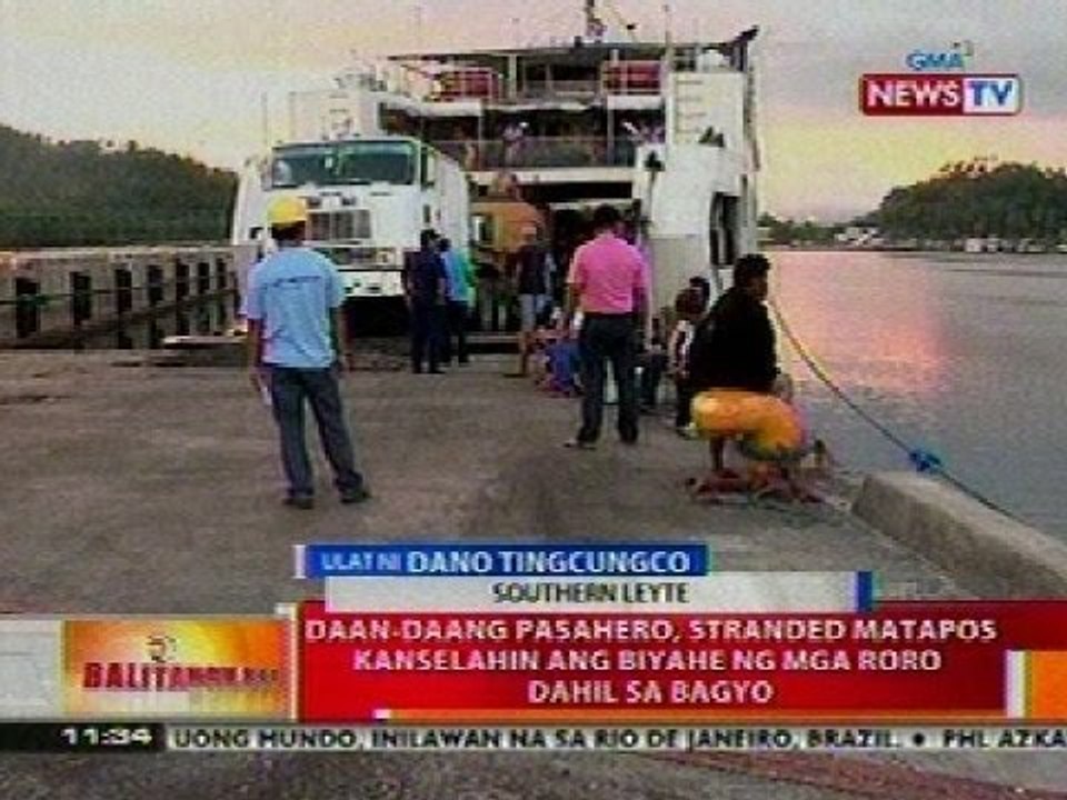 BT: Daan-daang pasahero, stranded nang kanselahin ang biyahe ng mga roro dahil sa bagyo