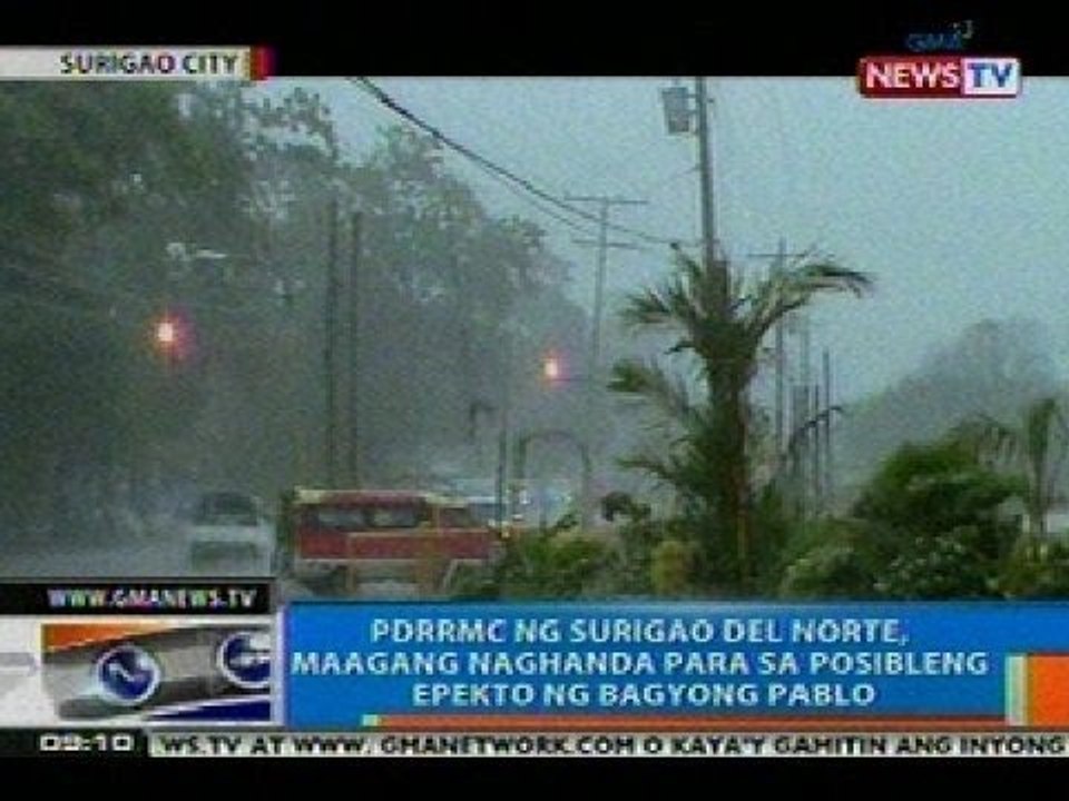 NTG: PDRRMC ng Surigao Del Norte, maagang naghanda para sa posibleng epekto ng Bagyong Pablo
