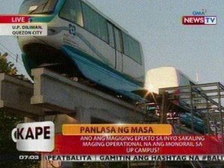 KB: Ano ang magiging epekto sa inyo sakaling maging operational na ang monorail sa UP Campus?