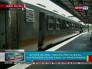 BP: Biyahe ng mga tren ng PNR sa Bicol, suspendido pa rin dahil sa maintenance