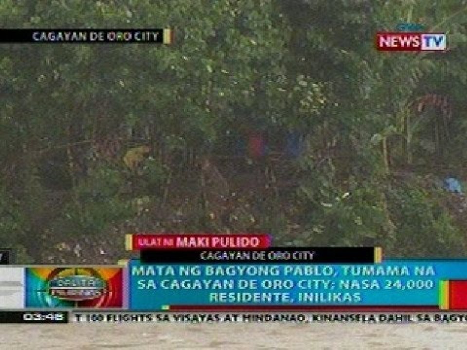 BP: Mata ng Bagyong Pablo, tumama na sa Cagayan de Oro City