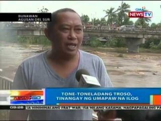 NTG: Tone-toneladang troso, tinangay ng umapaw na ilog