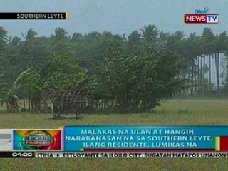 BP: Malakas na hangin at ulan, nararanasan sa Southern Leyte
